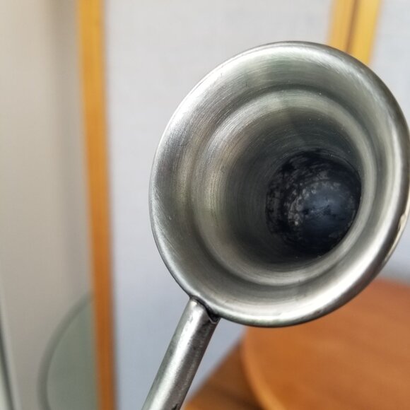 Vintage Pewter Candle Snuffer with Wood Handle 10" - Picture 3 of 6